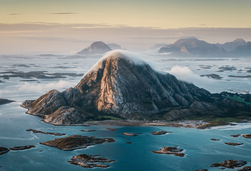 View of Bolga Mountain in Helgeland Norway