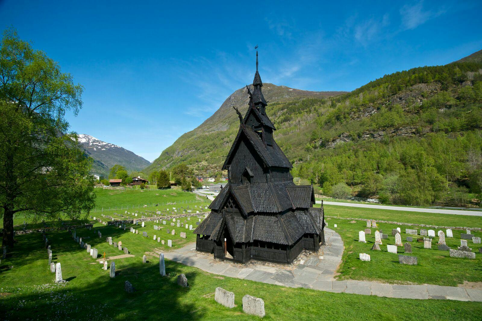 traditional stave church in norway called borgund