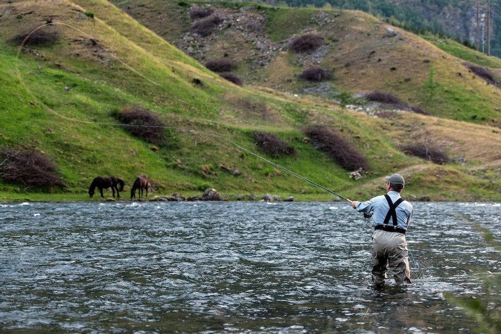 Fly Fishing in the river at 292 Aurland 