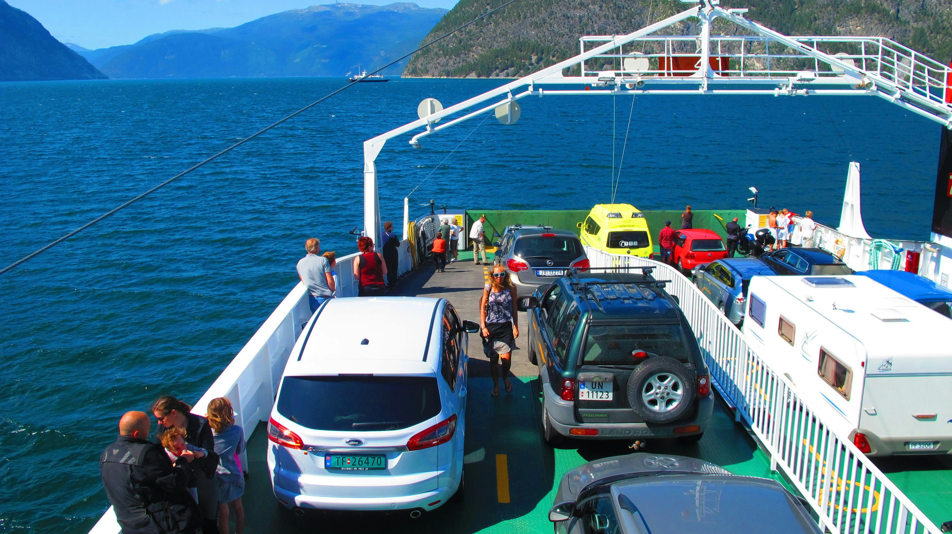 Ferry fjord transfer in Western Norway