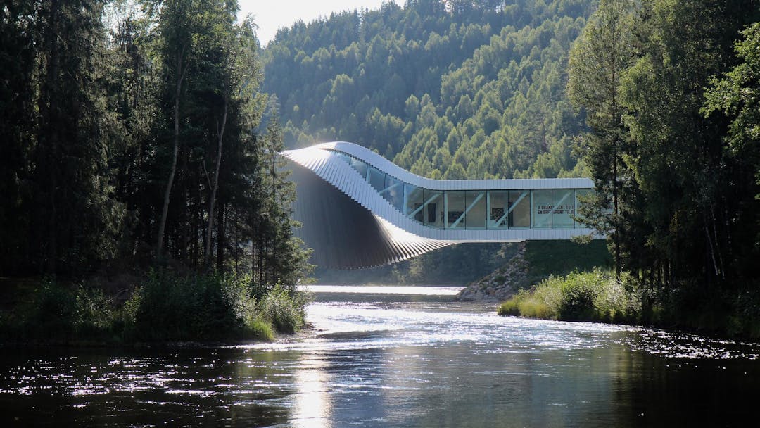 The Twist at outdoor museum Kistefos - a bridge, gallery and art piece